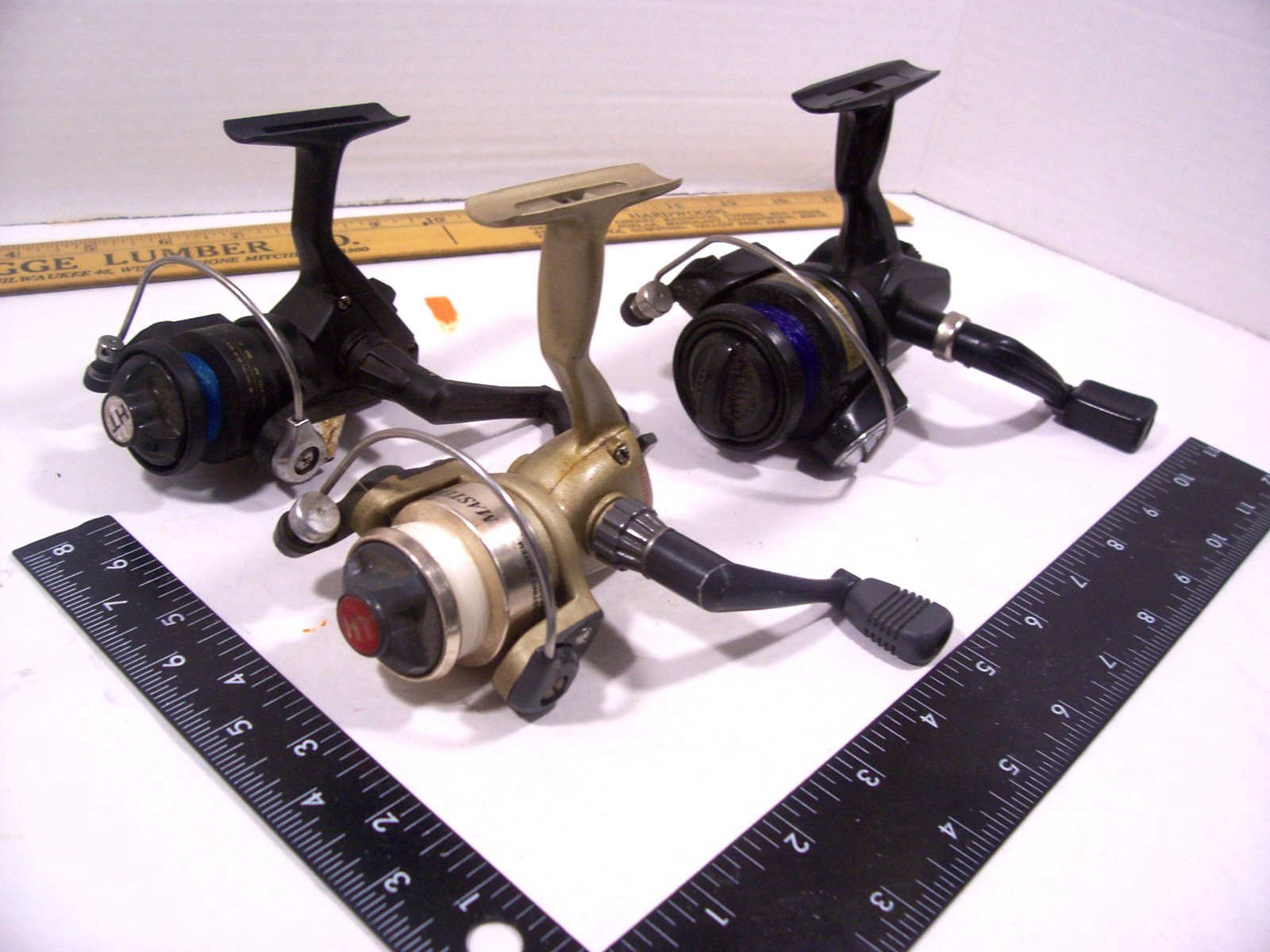 Lot of (3) HT Open Face Spinning Ice Fishing Reels – 1750G / MP1750 / HT25