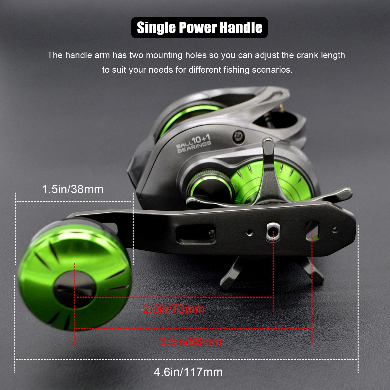 Green Baitcasting Reel 7.2:1 High Speed Smooth 39 LB Max Drag Saltwatwer Fishing