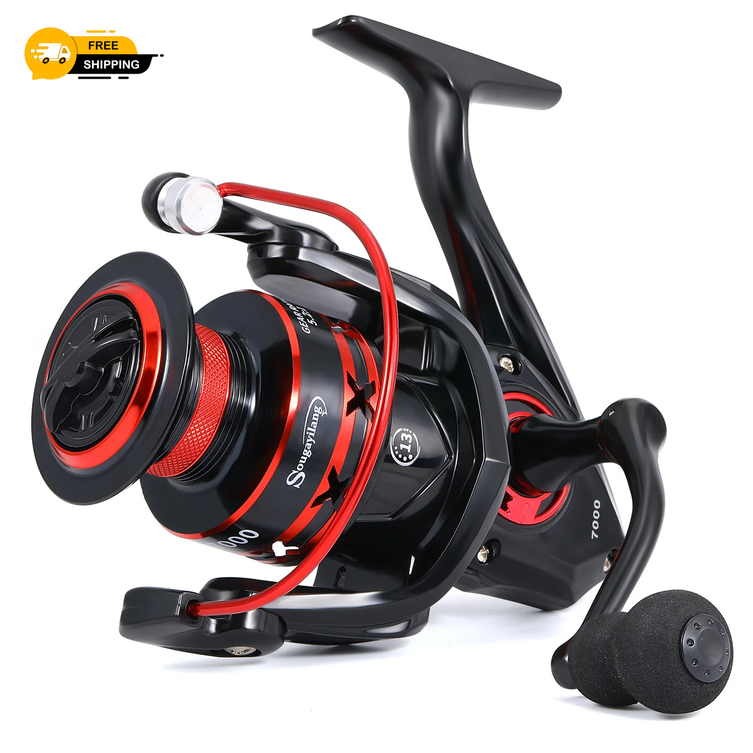 Sougayilang 1000-7000 Spinning Reel, Aluminum Spool, 10kg Max Drag, EVA Handle f