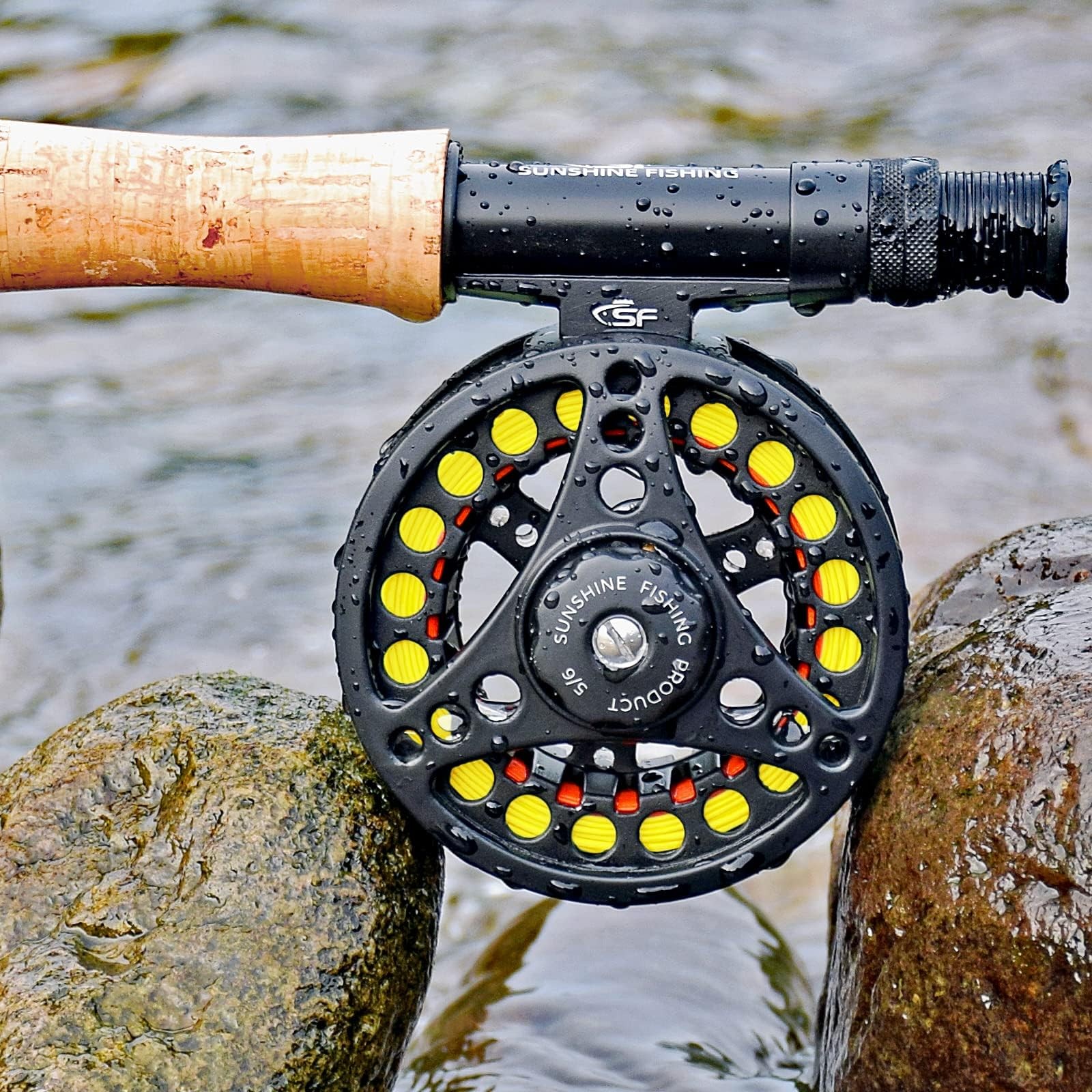 SF Large Arbor Fly Fishing Reel 3/4wt Aluminum Alloy Body DieCast Matt Black…