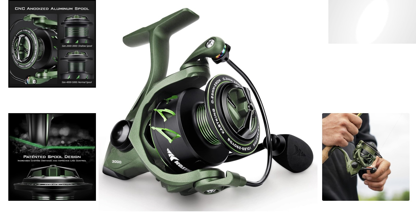 Spartacus II Spinning Reel – Lightweight Carbon Fiber, 22LB Max Drag, Size 50…