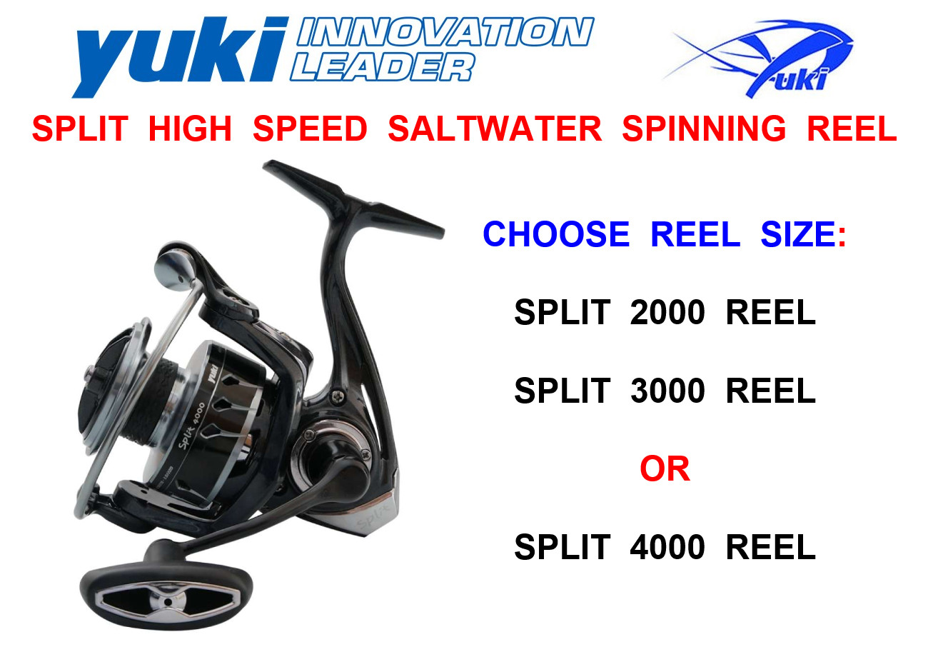 YUKI SPLIT SALTWATER HIGH SPEED SPINNING REEL COARSE SEA FISHING BASS PIKE