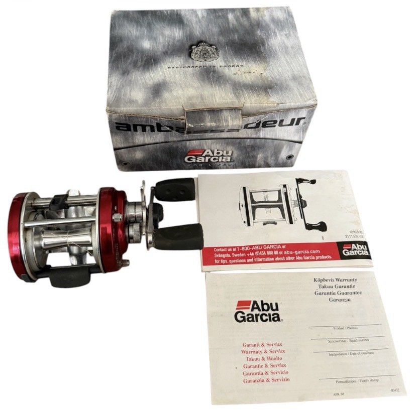 Boxed – Abu Garcia Ambassadeur 6600 BCX Baitcast Reel 3BB Star Drag Red/Silver