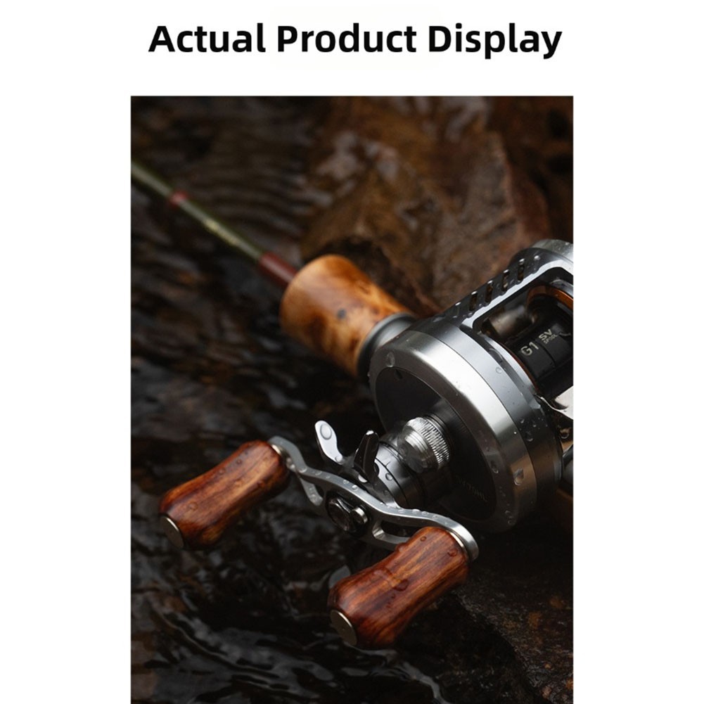 Wood Knobs for Fishing Reel with Metal Arm Handle Fits 4mm Shaft Diameter Reel