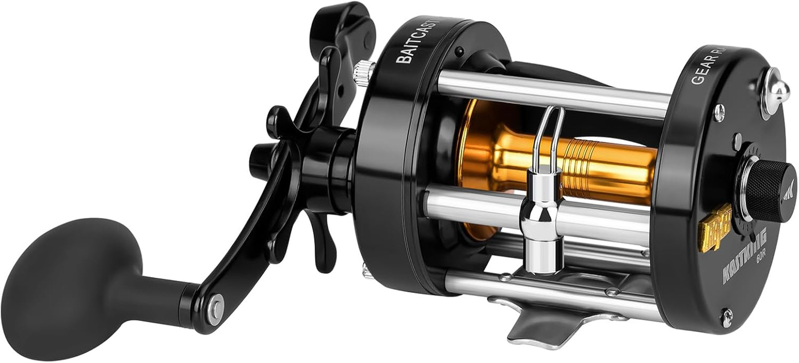 Rover round Baitcasting Fishing Reel, Perfect Conventional Reel for Catfish, Sal