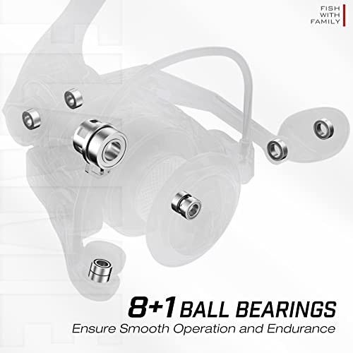 Flame Spinning Reels, Lightweight 9+1BB Ultra Smooth Spinning Fishing 500 Red