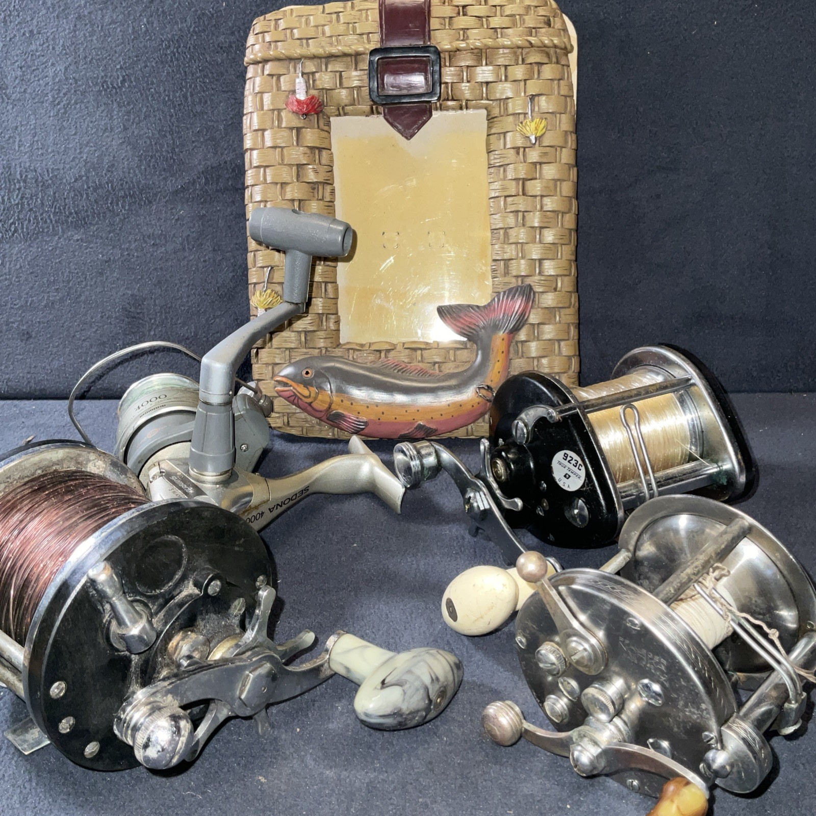 Vintage Fishing Reels And Picture Frame – Gift For Dad, Boyfriend, Husband