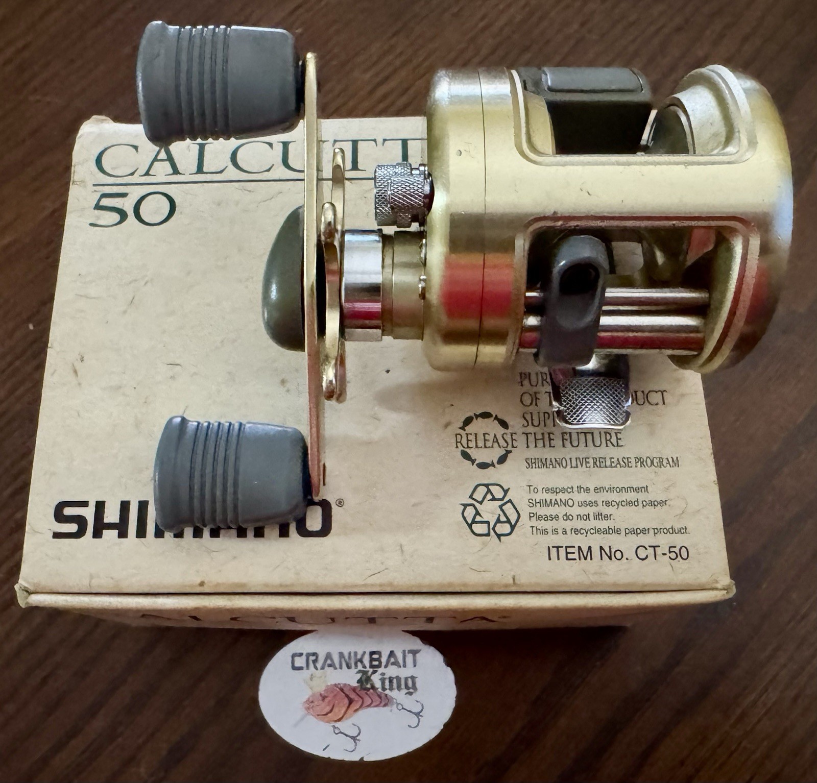 Shimano Calcutta 50 Right Hand Baitcast Reel Small Round Gold BFS Japan w/ Box