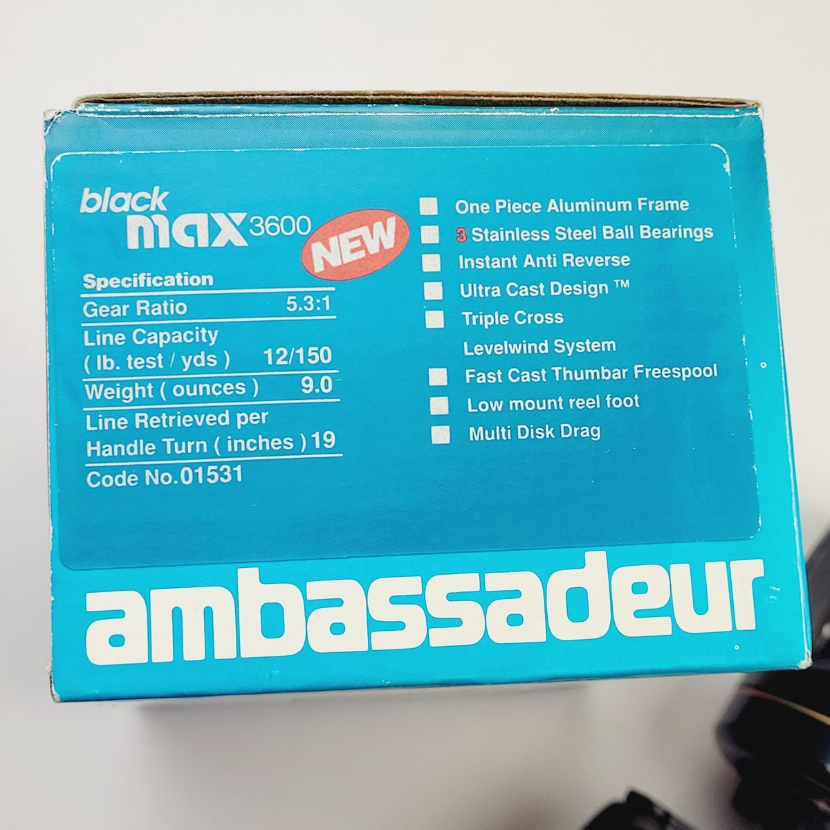 Abu Garcia Black Max 3600 Ambassadeur Baitcasting Reel in Box Boxed BM3600