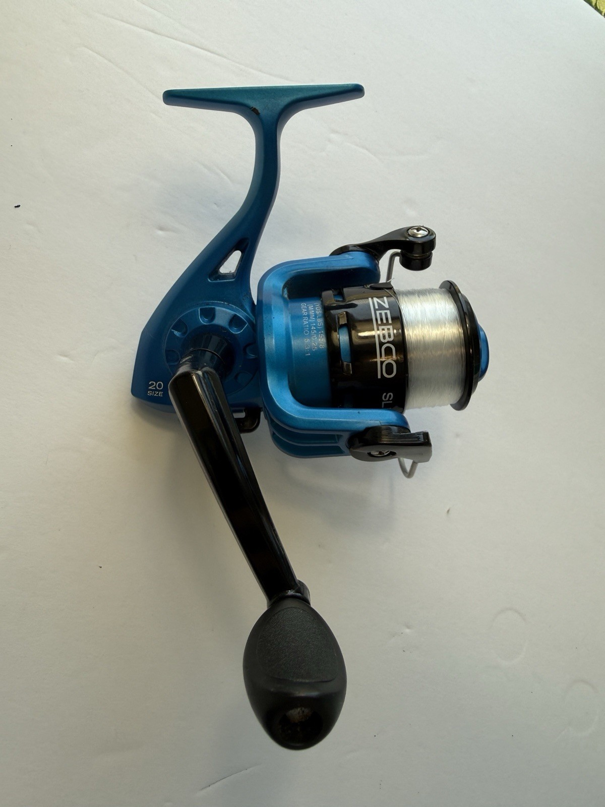 Zebco Slingshot Size 20 Spinning Fishing Reel SLSP20-GWK1 Blue Tested Works