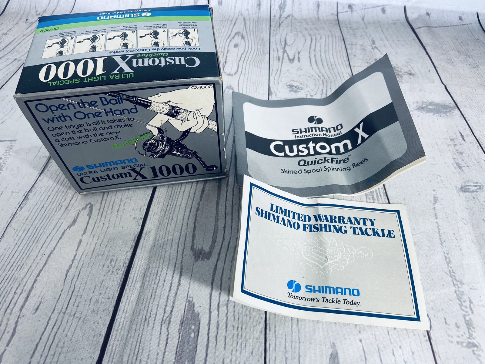 FISHING BOX Shimano Custom Quickfire X 1000 Reel BOX ONLY w/ Instructions