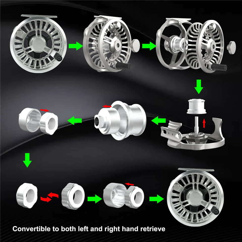CM 3/4/5/6/7/8wt Waterproof Light Fly Fishing Reel Carbon Fiber Aluminum Hybrid