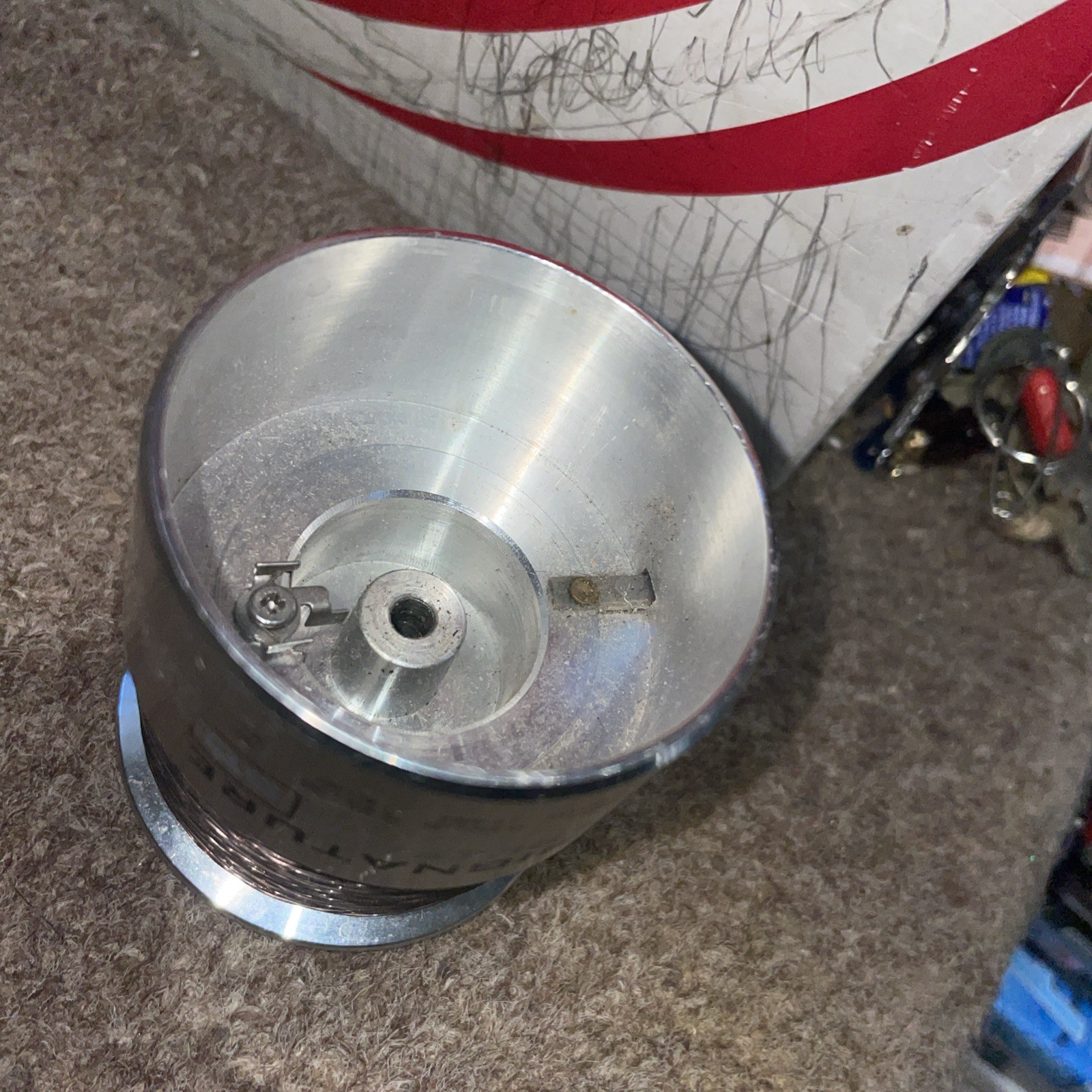USED SPARE PUSH BUTTON SPOOL FOR WYCHWOOD SIGNATURE FREESPIN 50 REEL as photo