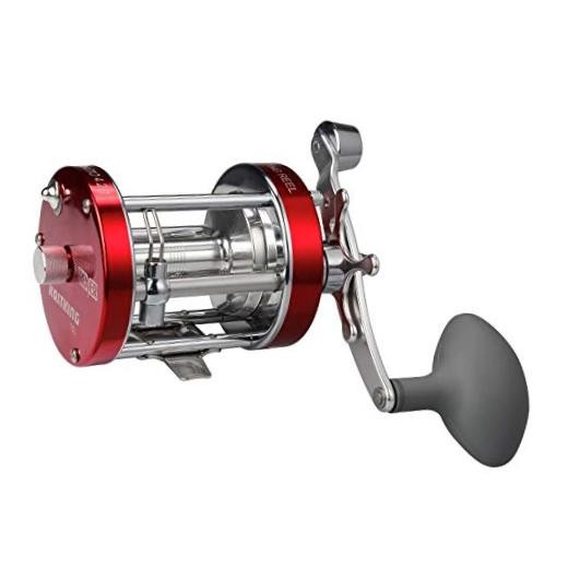 Rover Round Baitcasting Fishing Reel, Perfect Conventional 80 Left Hand Red