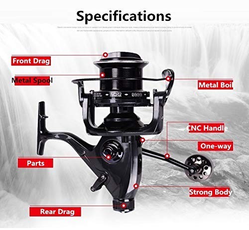 Carp Fishing Reel 8000 9000 10000 Bait Runner Free Runner Double Brake 12+1 BB