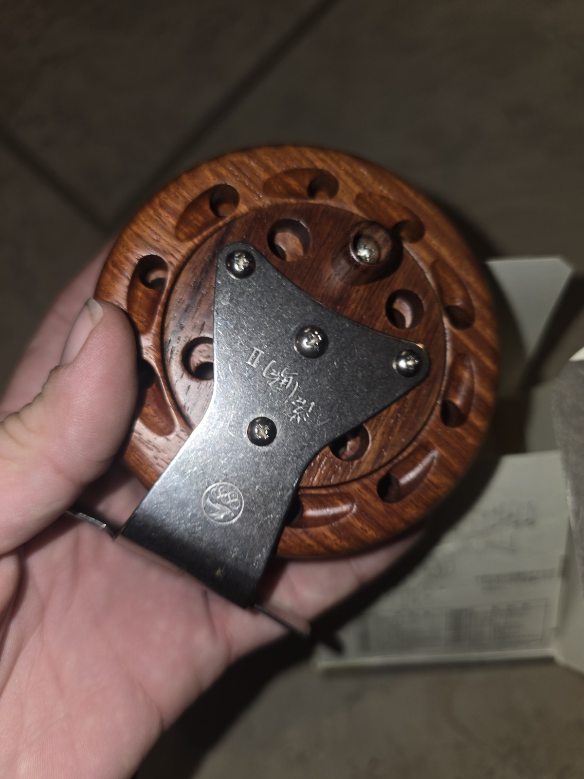 Rare Vintage Otoshigoma II Karin Wood Wooden Surf Breakwater Fishing Reel In Box