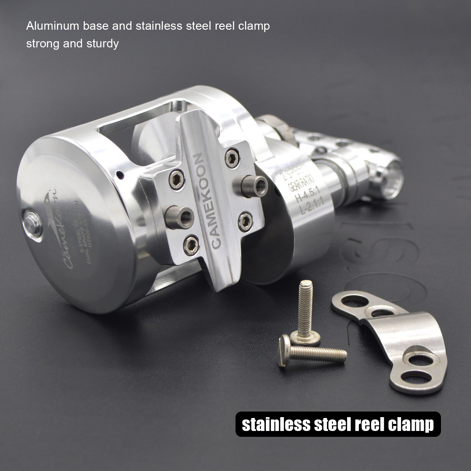 CAMEKOON Lever Drag 2-Speed Big Game Conventional Saltwater Jigging Fishing Reel