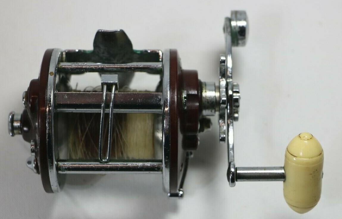 Vintage Penn Levelwind Peerless No. 9 Burgundy Fishing Reel – Made in USA