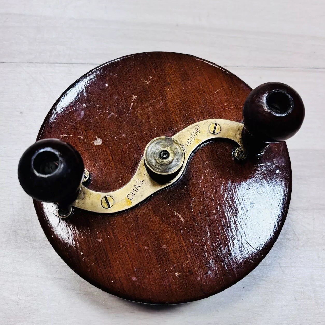 Chas Lehmann Wood Sidewinder Cod c1890 Fishing Reel Antique