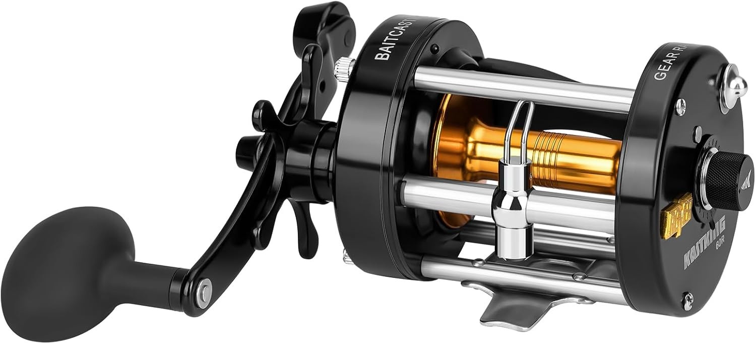 Rover Round Baitcasting Fishing Reel, Perfect Conventional Reel for Catfish, …