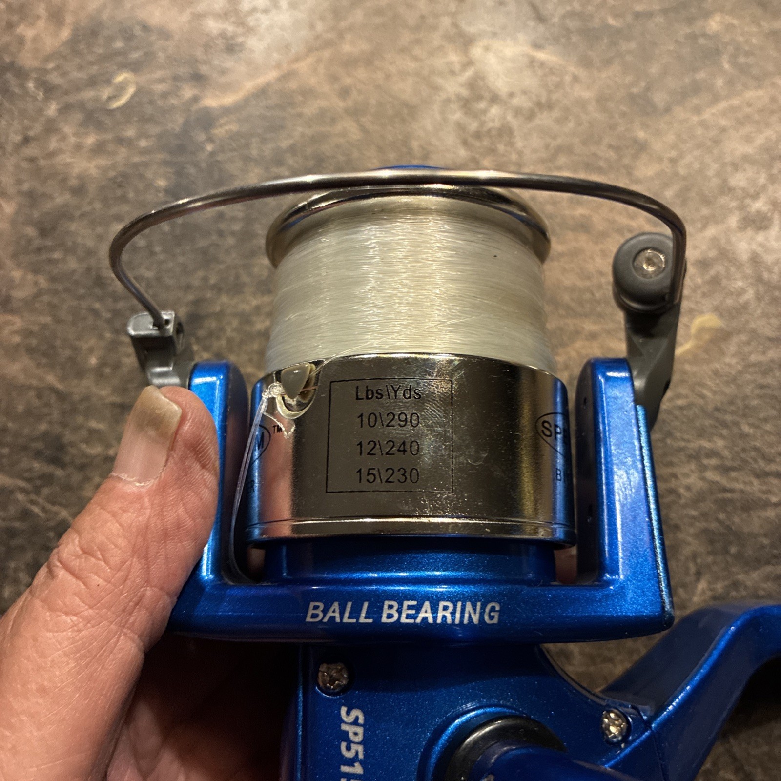 shakespeare fishing reel spectrum big water SP5155 blue working Spin Cast