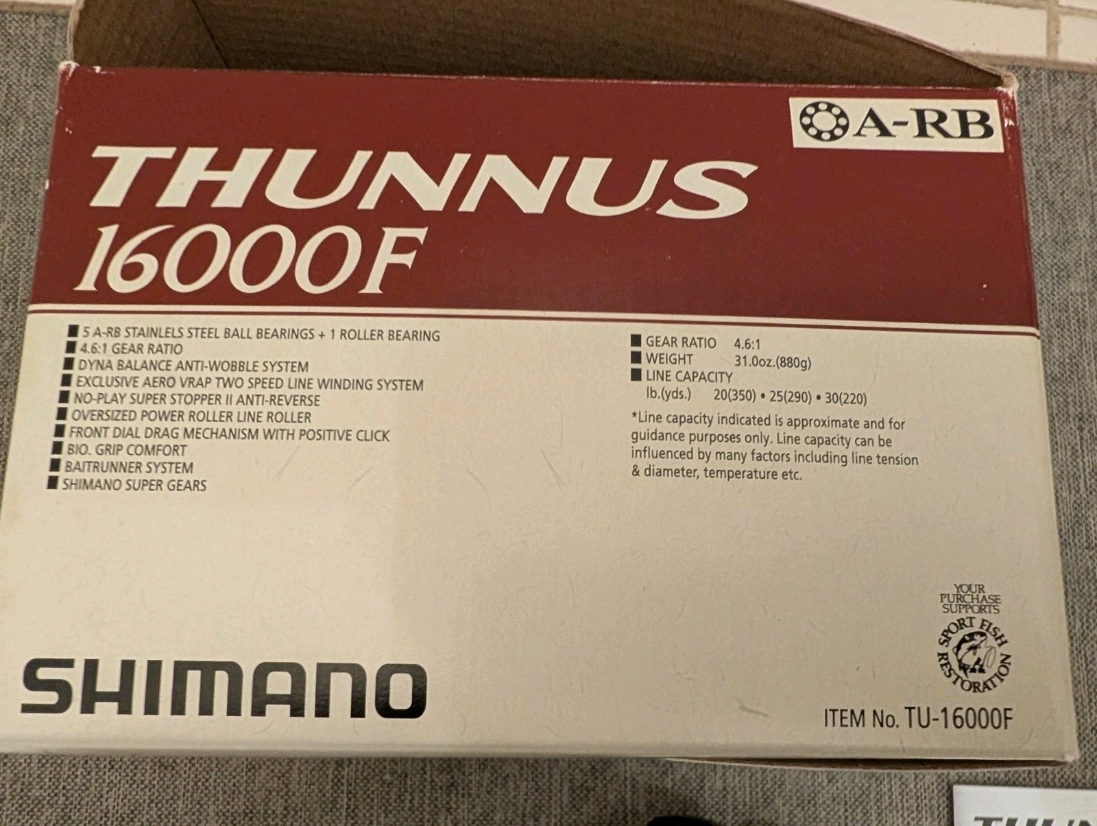 Very Nice Shimano Thunnus 16000F Large Spinning Fishing Reel