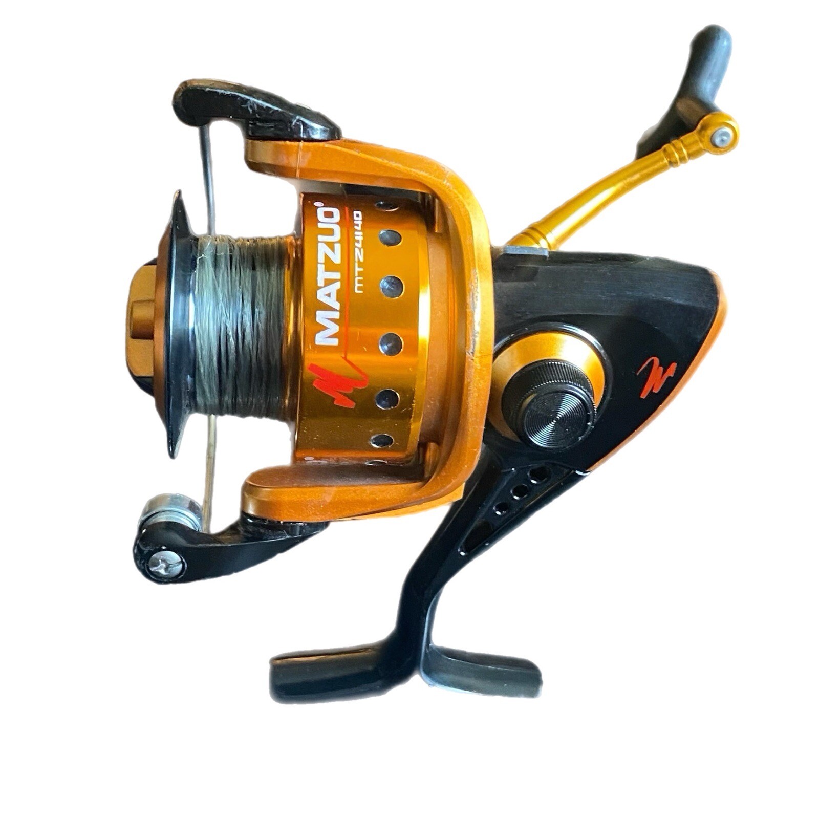 MATZUO MTZ 4140 Fishing Reel 5.2:1 Ratio Open Face Spinning Reel Metallic Orange
