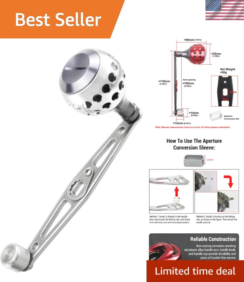Universal Baitcasting Power Handle – Lightweight, Durable Aluminum Fishing Knob