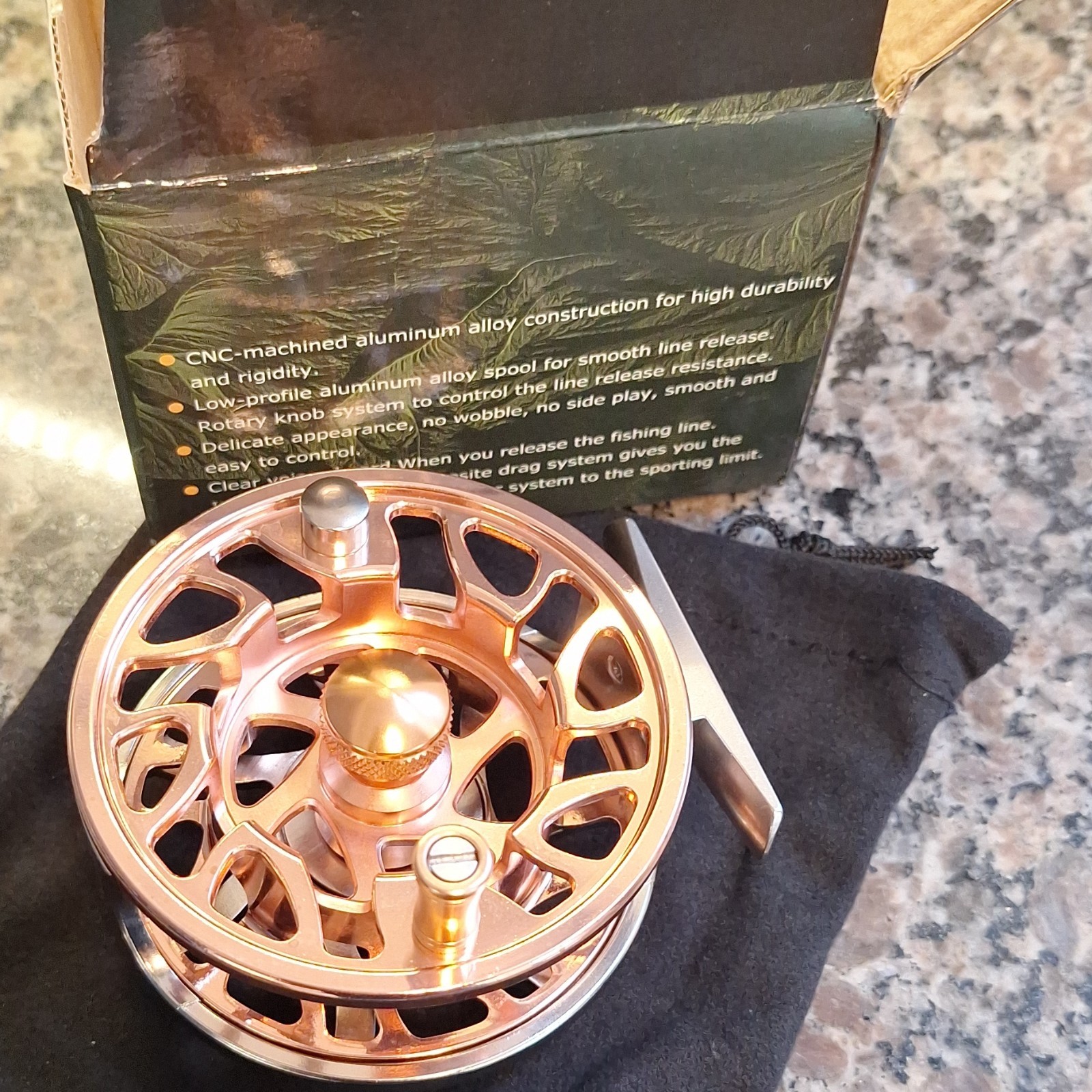 Lamme CNC Machined Aluminum Alloy Fly Reel 5/6 Rose Gold Silver Fishing Reel