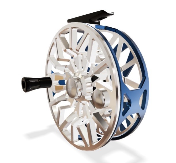 NEW ABEL SDX 9/11 FLY REEL IN DEEP BLUE & PLATINUM + ROOSTERFISH KNOB – IN STOCK