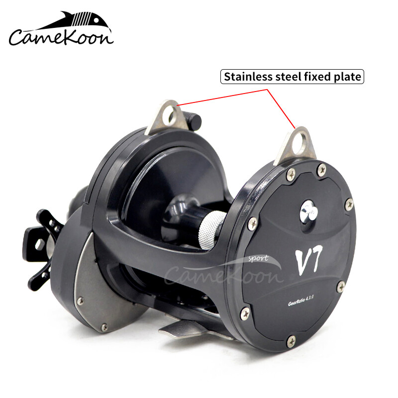CAMEKOON Saltwater Trolling Fishing Reel Right Hand Sea Baitcasting Fishing Reel