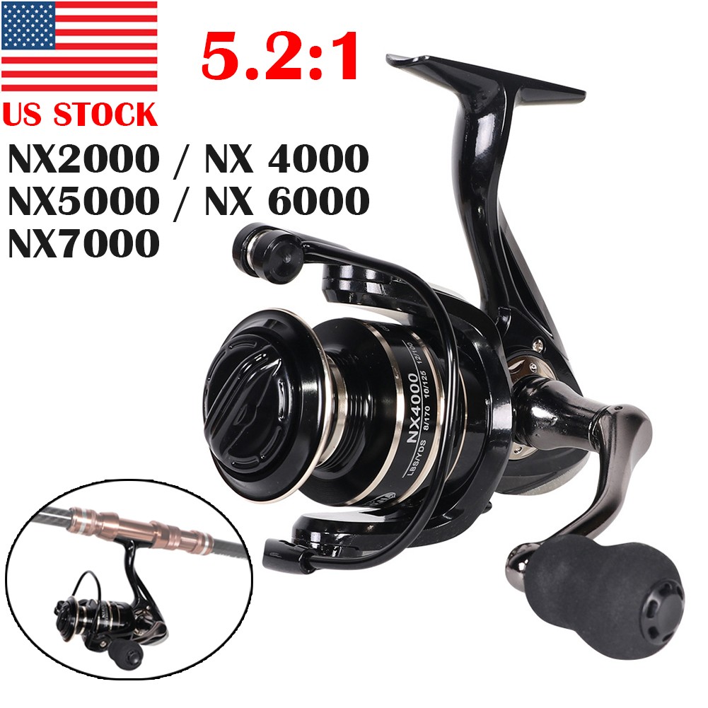12BB Metal Spinning Fishing Reel 5.2:1 Freshwater Saltwater Left Right Hand Reel