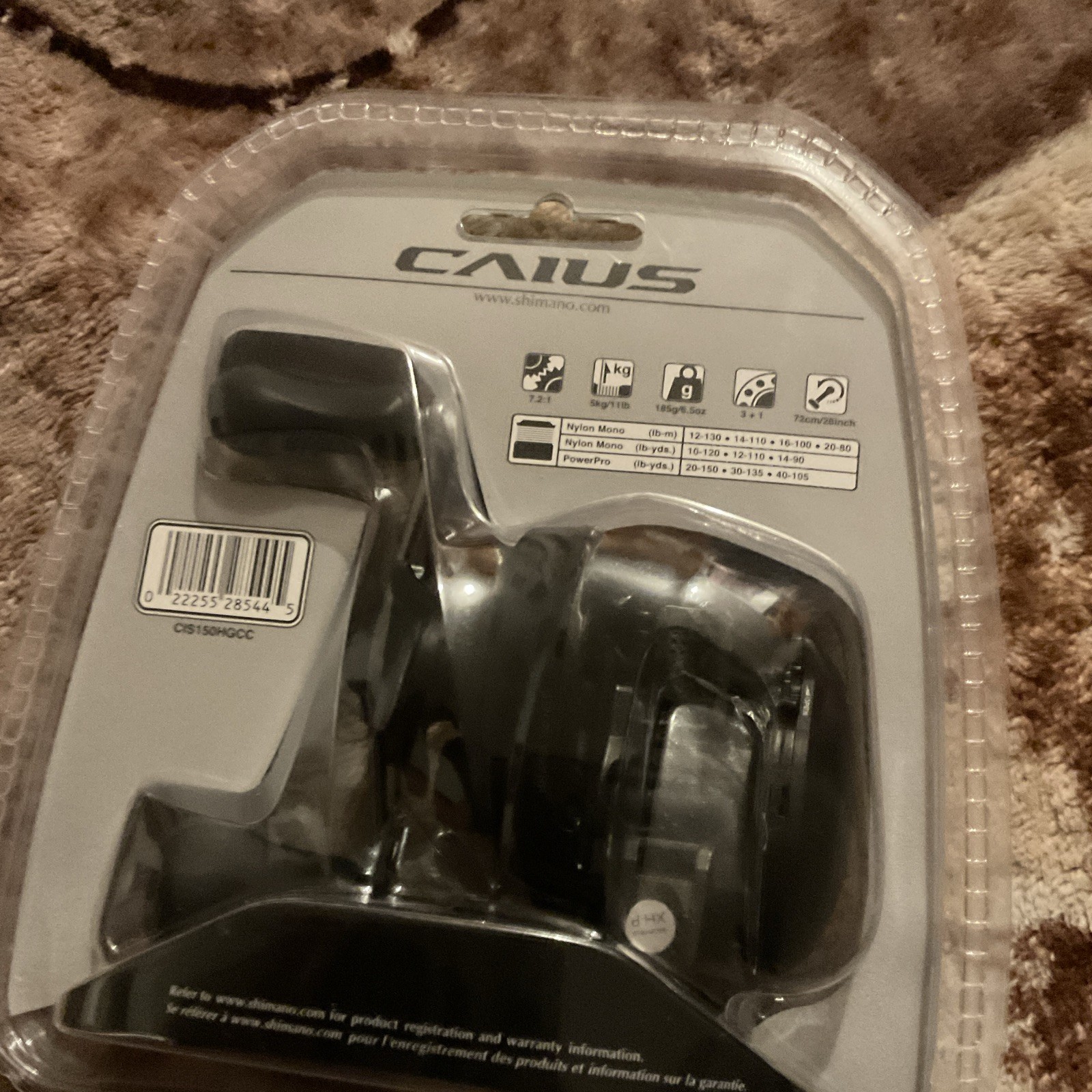 Shimano Caius 150HG Right-Hand Baitcast Reel 7.2:1 5+1 Star Drag 20/150
