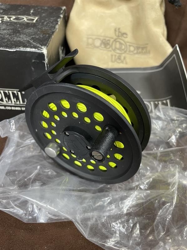 ROSS REEL The Cimarron C-3 Fly Reel USA Made with Box Leather Case Manual for Tr