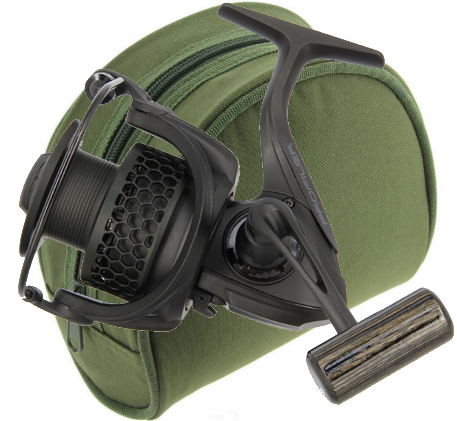 Carp Fishing Reel NGT Profiler 60 All Black and CASE Spare Spool Front Drag
