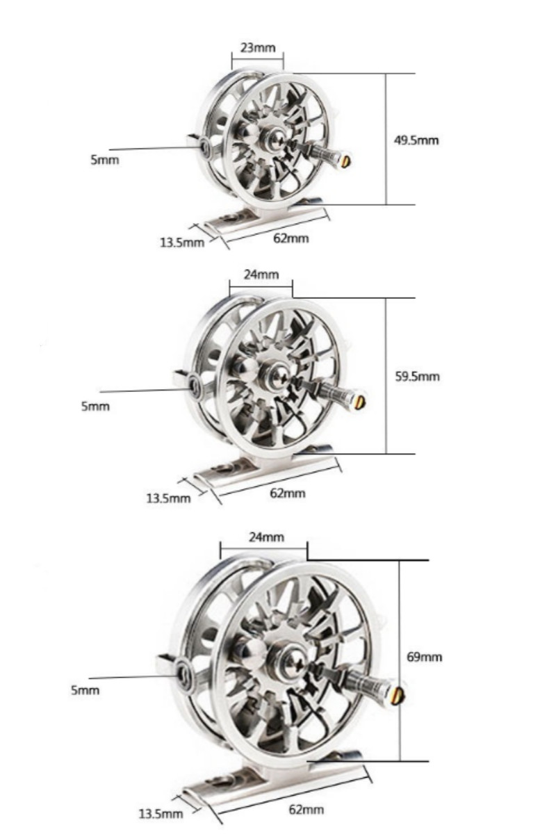 1Pcs Fly Fishing Reel with CNC-machined Aluminum Alloy Body Bearing Fishing gear