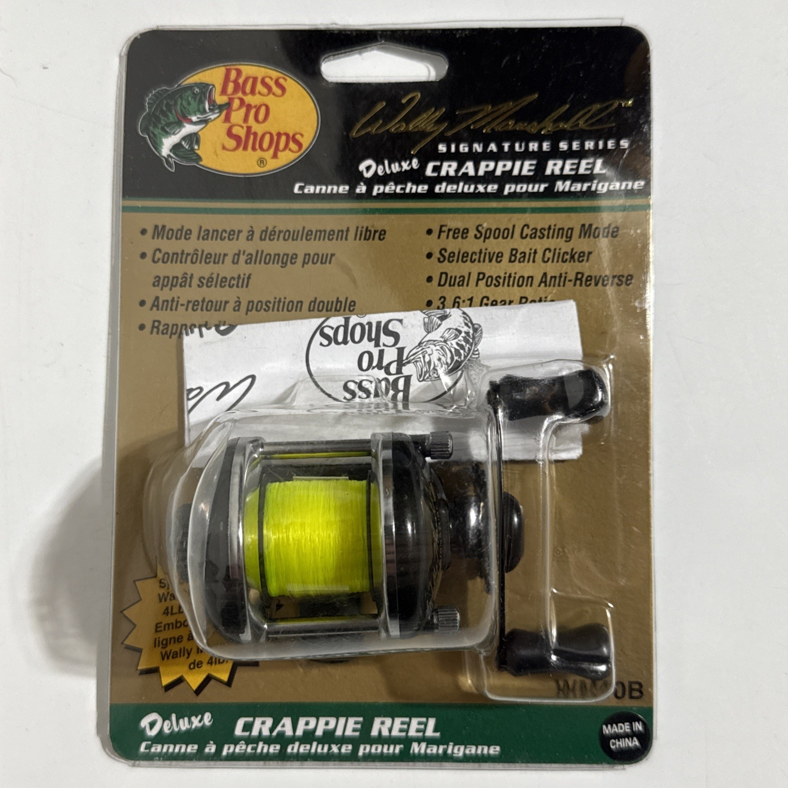 Wally Marshall Signature Series Deluxe Crappie Reel By Bass Pro Shop Model WM40B