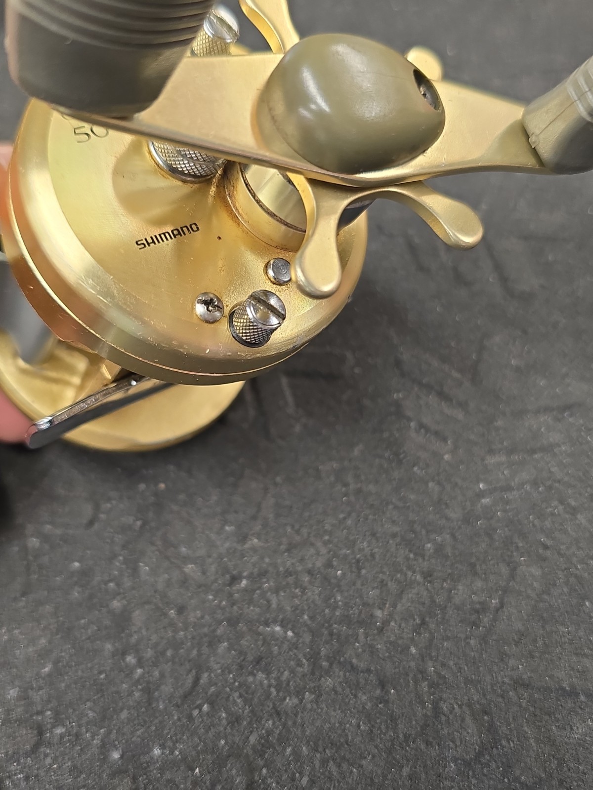 Vintage Shimano Calcutta 50 Gold Round Baitcasting Reel – Made In Japan