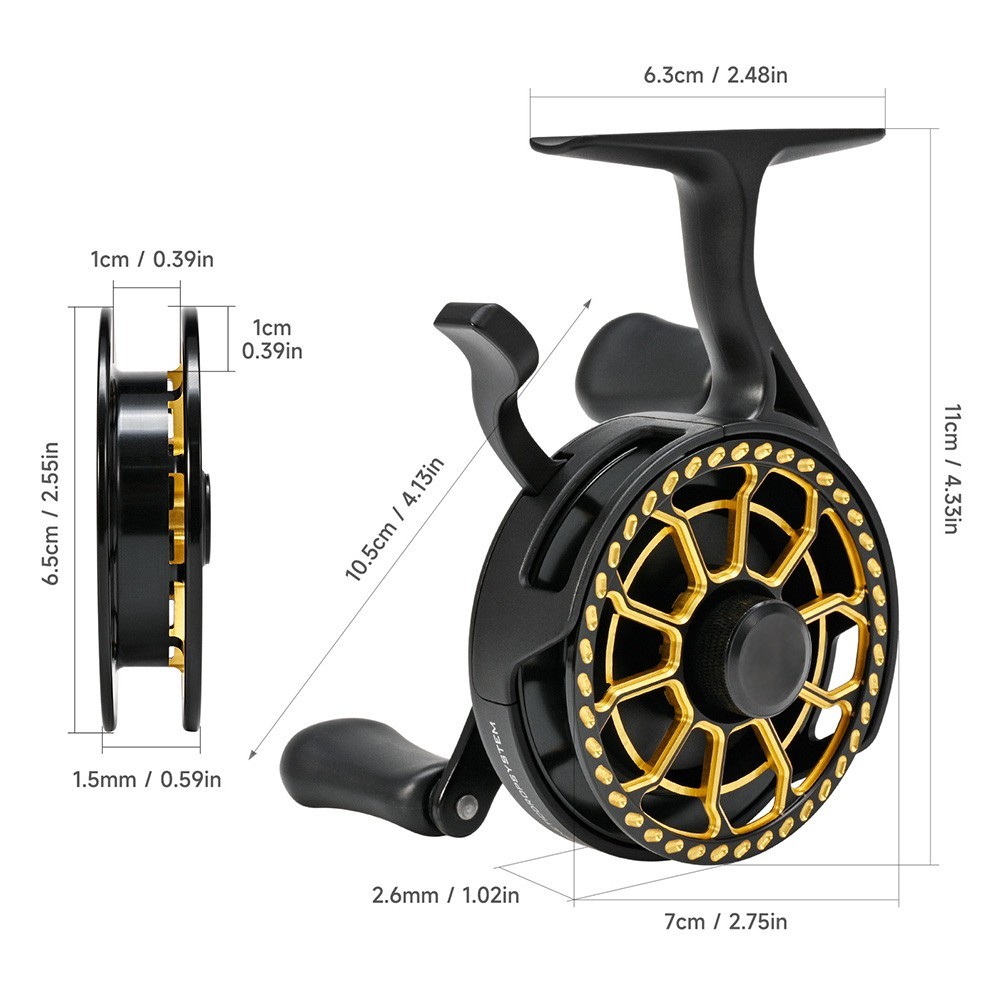 Iceraft Winter Ice Fishing Reel Slow Descent Magnetic Brake Metal Spool