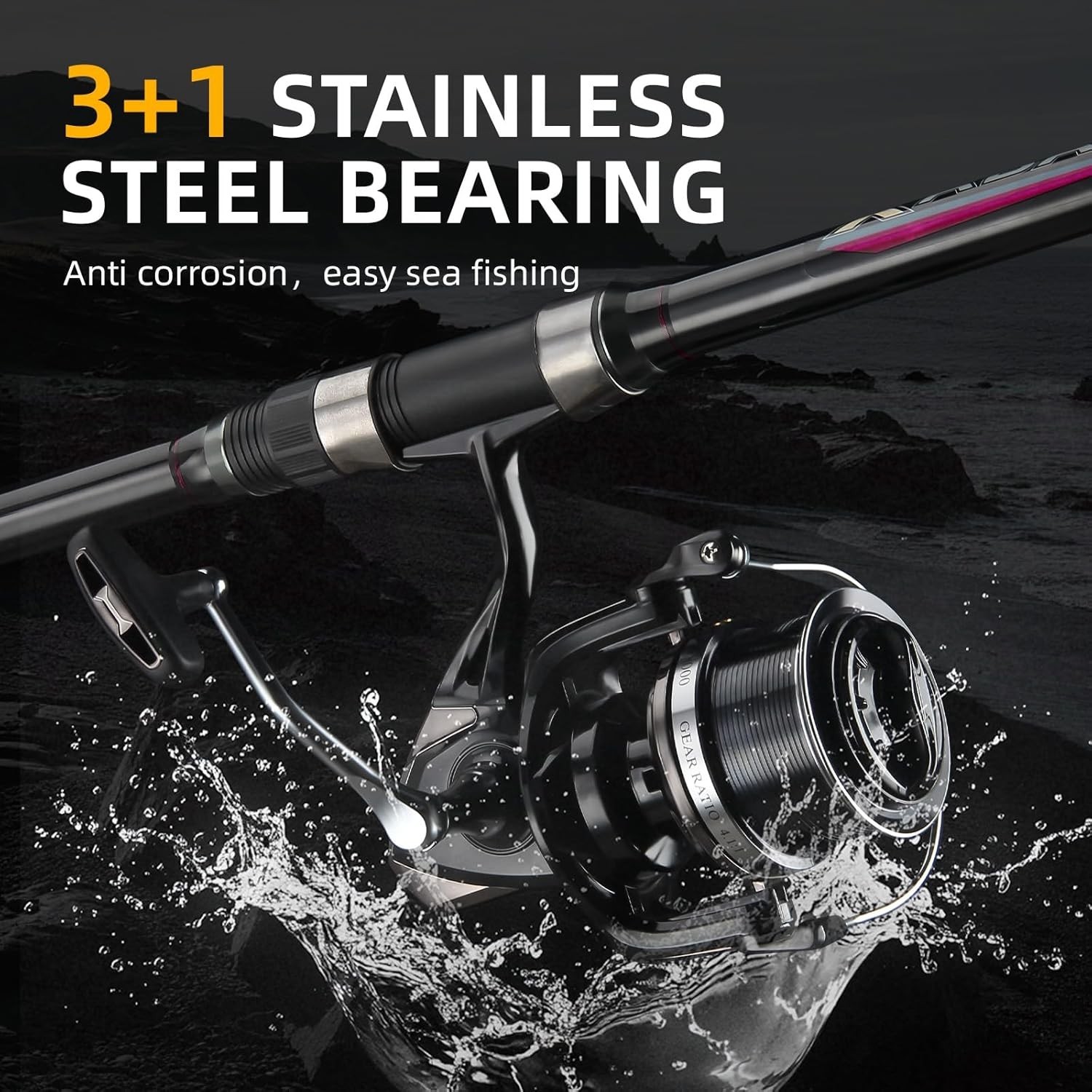 Big Game Surf Spinning Fishing Reel 8000/12000,20KG Drag Power Backlash