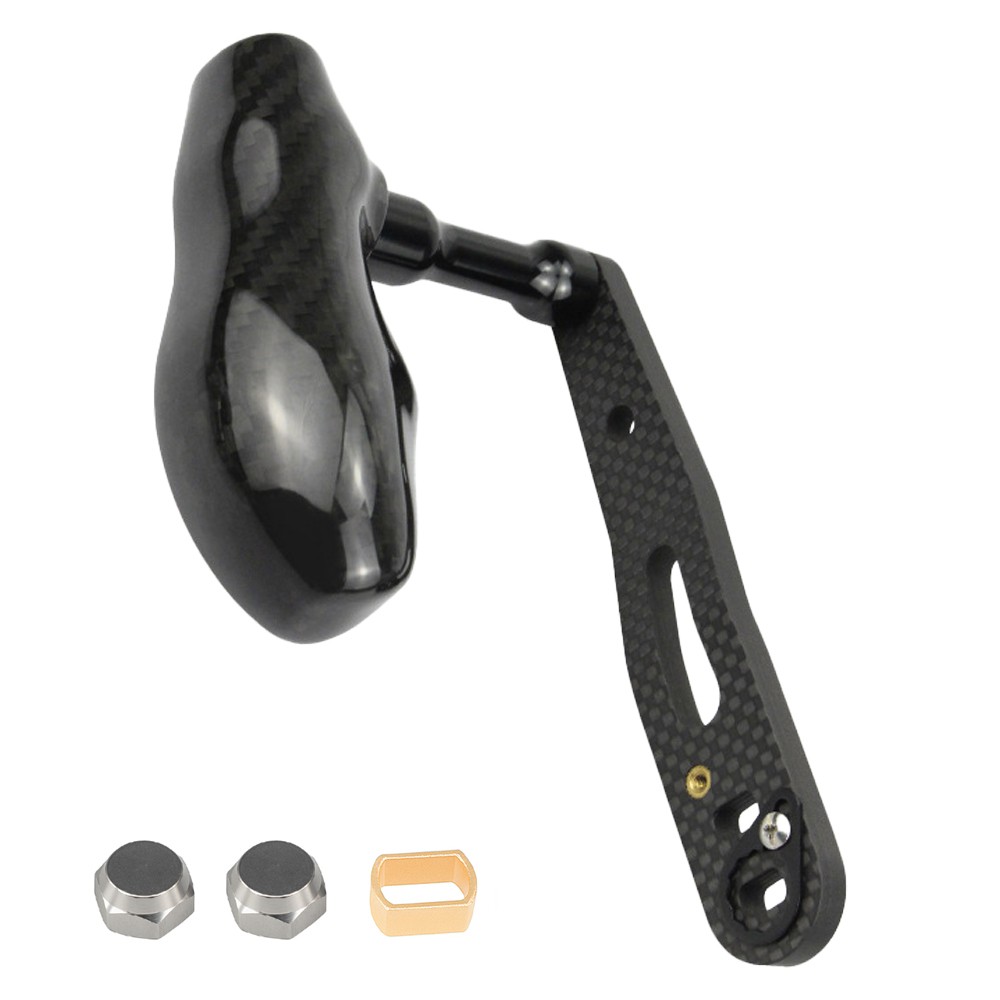 Carbon Fiber Reel Handle Knob Assembled Shimano Daiwa Bait Reel Black