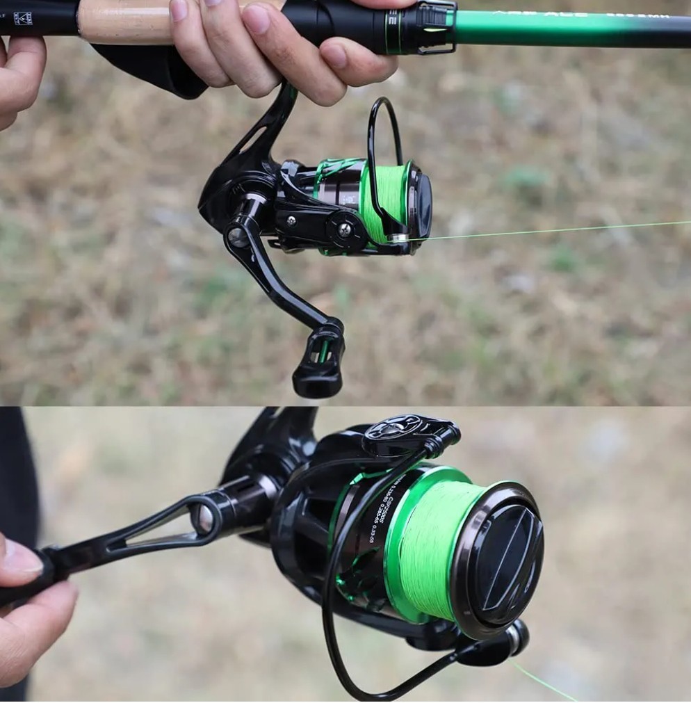 Green Bee CSF2500S Spinning Fishing Reel Shallow Spool Lightweight Black/Green
