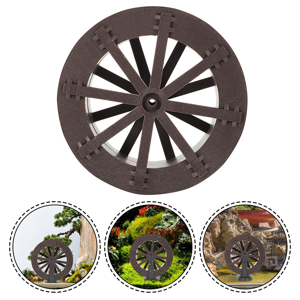 2Pcs Reusable ABS Pressure Washer Water Wheels for Table Fountain Decor Brown