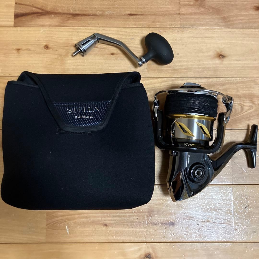Shimano Stella SW 18000HG Fishing Reel 12lb Line Silver Handle Case Included