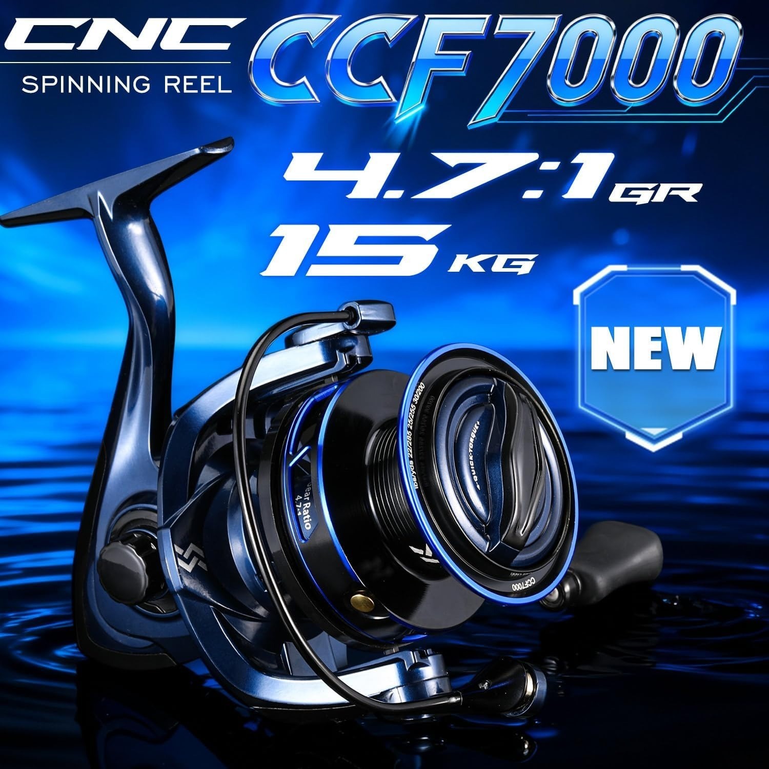 CCF 7000 Big Pit Spinning Reel 33LB 13+1BB 4.7:1 Long Cast Surf Carp Catfish
