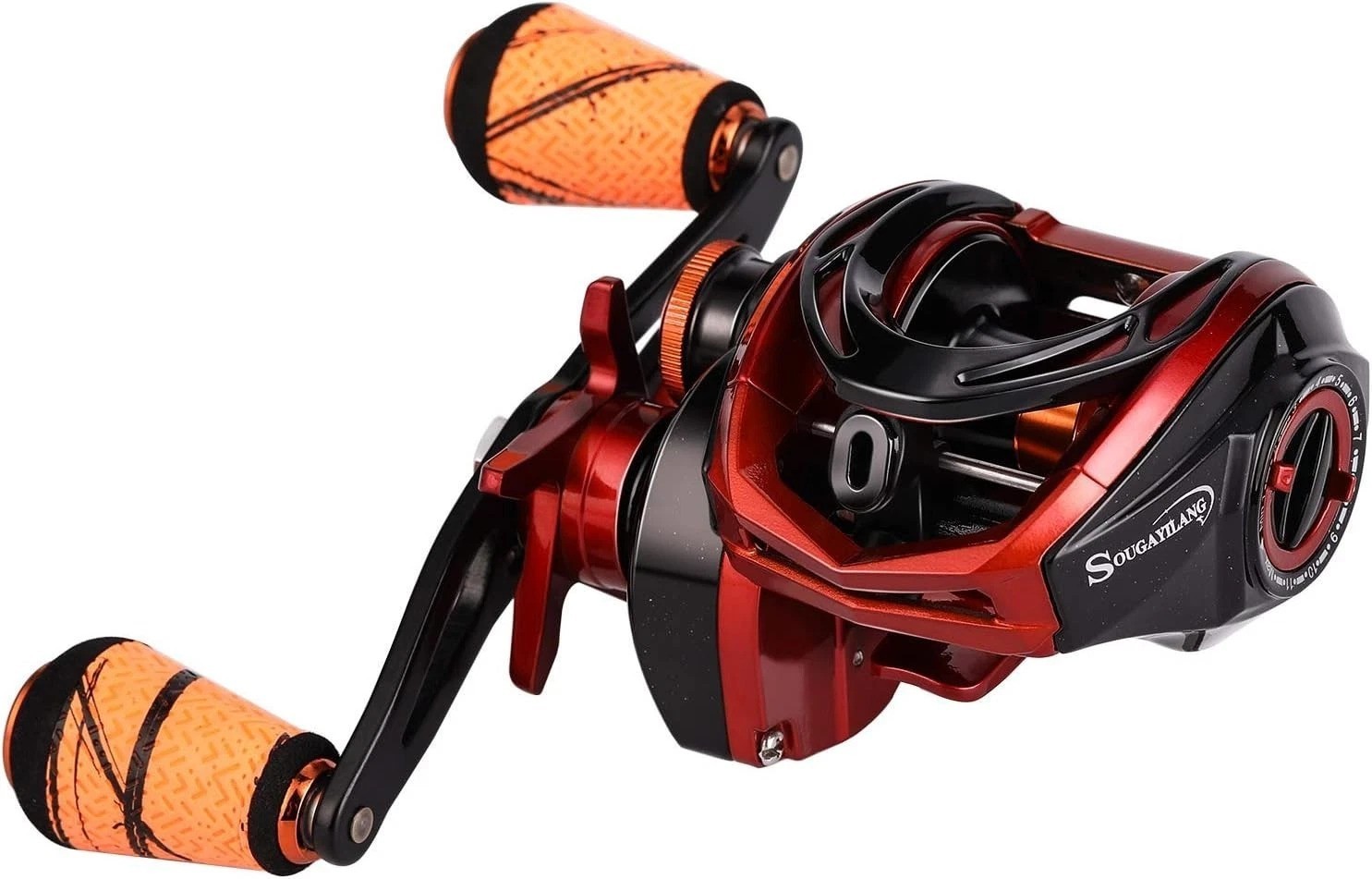 Orange Baitcasting Reel – Lightweight, Anti-Reverse, 9+1 BB for Smooth Casting