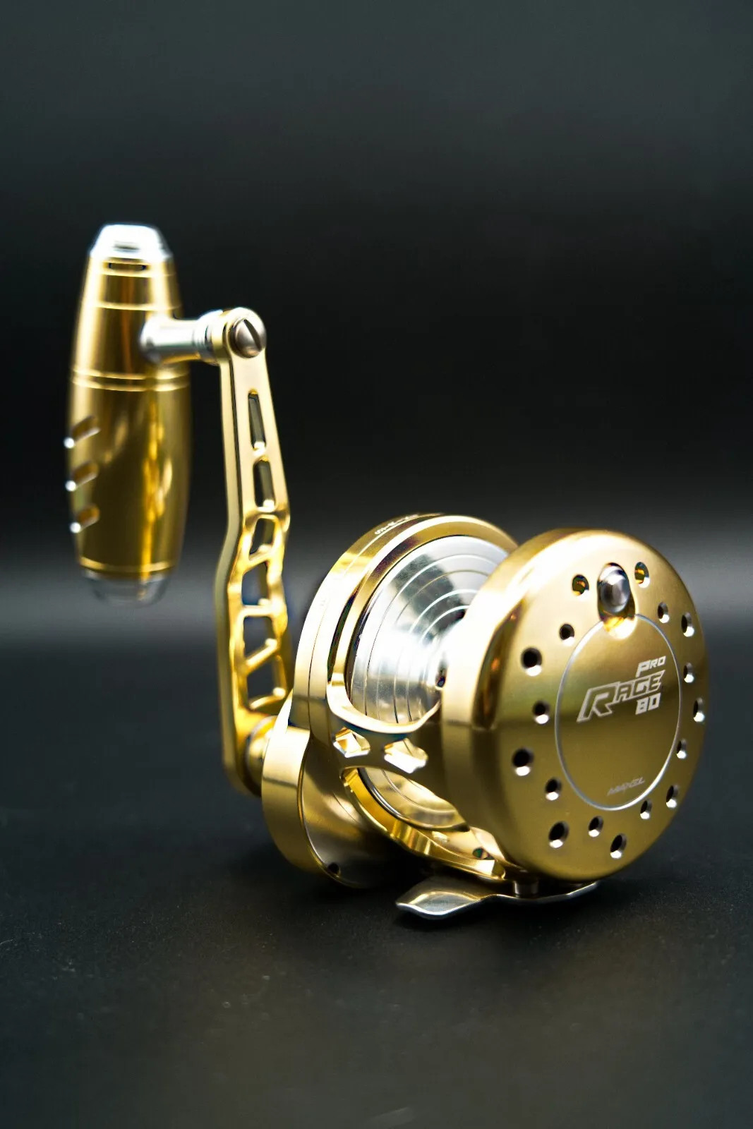 Maxel Jigging Reel Rage Pro 80 Lever Drag Conventional Reel Light Gold/Silver