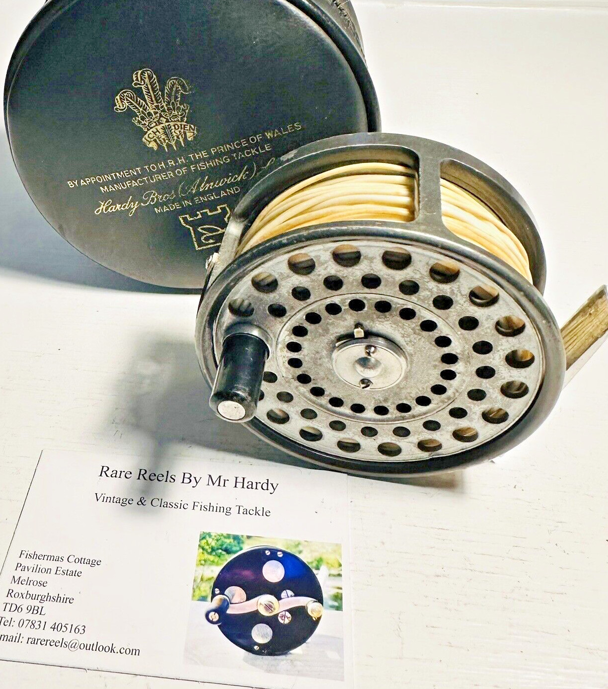 Vintage Hardy The Zenith Salmon Fly Reel with Floating Line & Case