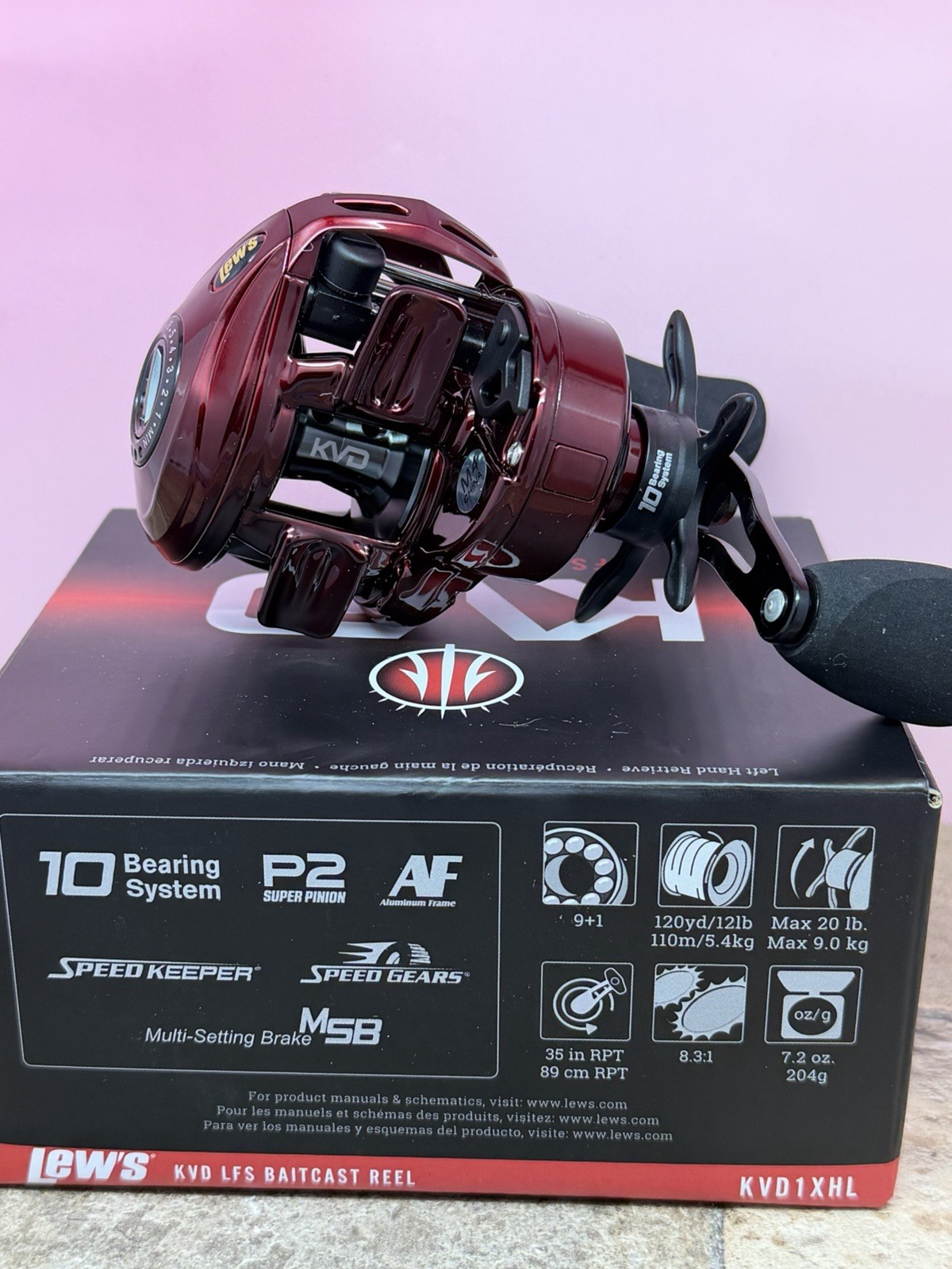 Lew’s KVD LFS 8.3:1 Left Hand Casting Reel KVD1XHL-10BB-New