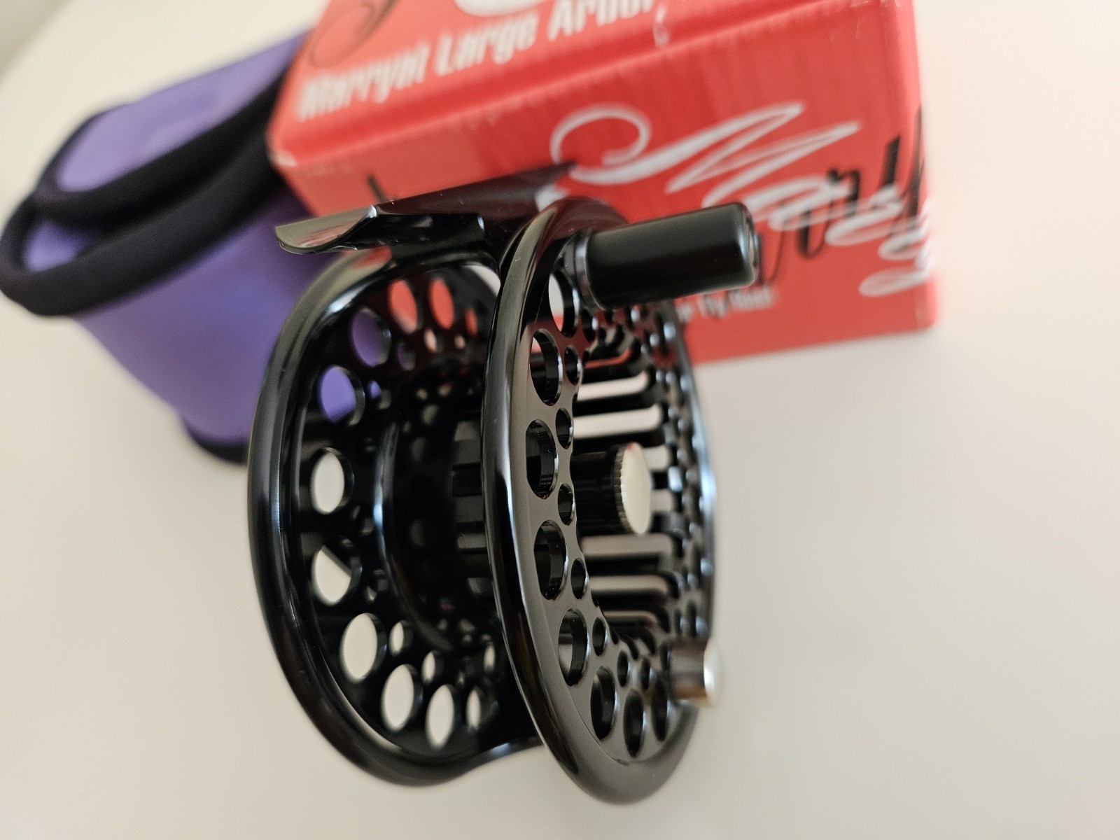 Marryat M-2 Large Arbour fly reel (complete with box and neoprene pouch)